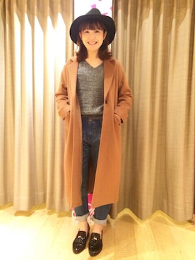 「archives（アルシーヴ）のアイテム（チェスターコート）」を使った、archivesさん（レディース・162cm）の秋コーディネート