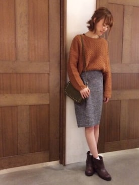 「archives（アルシーヴ）のアイテム（ブーツ）」を使った、archivesさん（レディース・163cm）の冬コーディネート