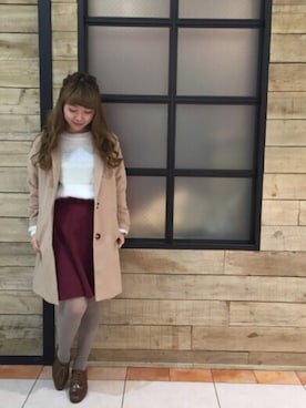 「archives（アルシーヴ）のアイテム（チェスターコート）」を使った、archivesさん（レディース・154cm）の冬コーディネート