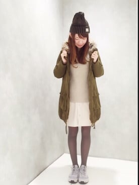 「archives（アルシーヴ）のアイテム（モッズコート）」を使った、archivesさん（レディース・158cm）の冬コーディネート