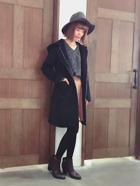 「black」｜archivesさん（レディース・163cm）の冬コーディネート