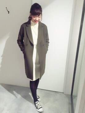 「archives（アルシーヴ）のアイテム（チェスターコート）」を使った、archivesさん（レディース・160cm）の冬コーディネート