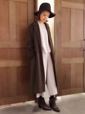 「archives（アルシーヴ）のアイテム（その他アウター）」を使った、archivesさん（レディース・163cm）の冬コーディネート