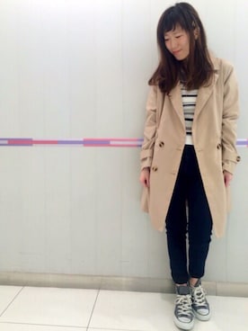 「archives（アルシーヴ）のアイテム（トレンチコート）」を使った、archivesさん（レディース・156cm）の冬コーディネート