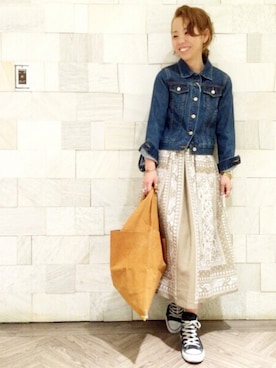「archives（アルシーヴ）のアイテム（デニムジャケット）」を使った、archivesさん（レディース・154cm）の冬コーディネート