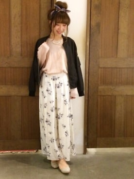 「archives（アルシーヴ）のアイテム（MA-1）」を使った、archivesさん（レディース・154cm）の冬コーディネート