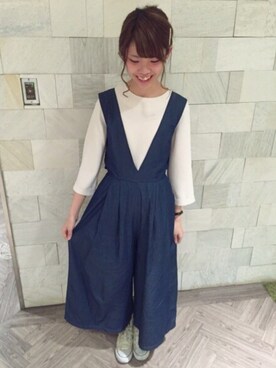 「archives（アルシーヴ）のアイテム（オールインワン・サロペット）」を使った、archivesさん（レディース・158cm）の冬コーディネート