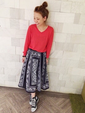 「Vネックニット」｜archivesさん（レディース・154cm）の春コーディネート
