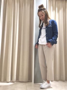 「archives（アルシーヴ）のアイテム（デニムジャケット）」を使った、archivesさん（レディース・154cm）の春コーディネート