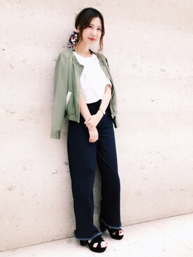「ビジュー」｜「アイテム（ブルゾン）」を使った、archivesさん（レディース・162cm）の春コーディネート