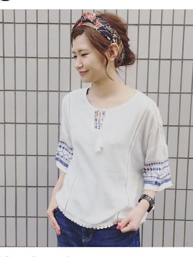 「archives（アルシーヴ）のアイテム（シャツ/ブラウス）」を使った、archivesさん（レディース・154cm）の春コーディネート