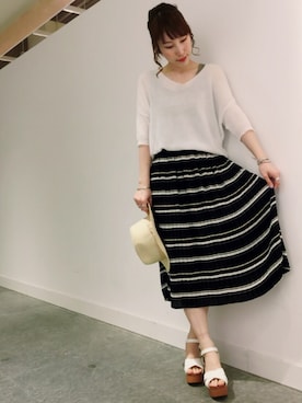 「archives（アルシーヴ）のアイテム（ハット）」を使った、archivesさん（レディース・163cm）の春コーディネート