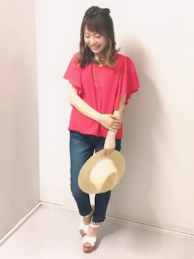 「archives（アルシーヴ）のアイテム（ハット）」を使った、archivesさん（レディース・153cm）の春コーディネート