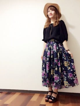 「archives（アルシーヴ）のアイテム（ハット）」を使った、archivesさん（レディース・161cm）の春コーディネート