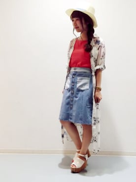 「archives（アルシーヴ）のアイテム（帽子）」を使った、archivesさん（レディース・154cm）の夏コーディネート