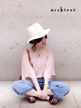 「archives（アルシーヴ）のアイテム（シャツ/ブラウス）」を使った、archivesさん（レディース・162cm）の夏コーディネート