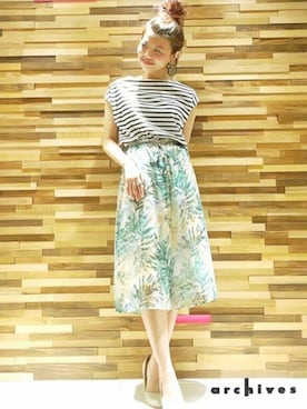 「ボタニカル柄」｜archivesさん（レディース・154cm）の夏コーディネート
