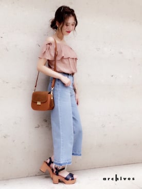 「カットオフデニム」｜archivesさん（レディース・162cm）の夏コーディネート