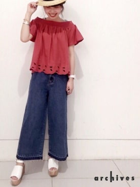 「archives（アルシーヴ）のアイテム（その他）」を使った、archivesさん（レディース・158cm）の夏コーディネート
