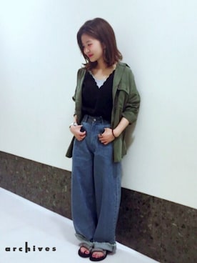 「カットオフデニム」｜archivesさん（レディース・150cm）の夏コーディネート