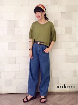 「archives（アルシーヴ）のアイテム（財布/小物）」を使った、archivesさん（レディース・170cm）の夏コーディネート
