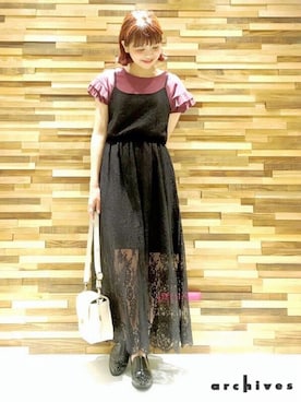 「archives（アルシーヴ）のアイテム（バッグ）」を使った、archivesさん（レディース・154cm）の夏コーディネート
