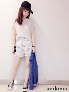 「ボタニカル柄」｜archivesさん（レディース・154cm）の夏コーディネート