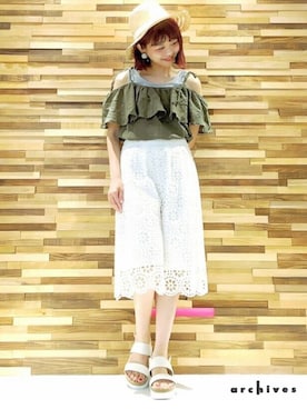 「スカーチョ」｜archivesさん（レディース・154cm）の夏コーディネート