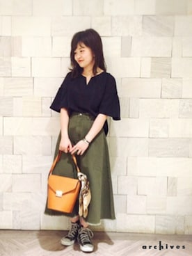 「archives（アルシーヴ）のアイテム（バッグ）」を使った、archivesさん（レディース・150cm）の夏コーディネート