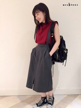 「archives（アルシーヴ）のアイテム（スカート）」を使った、archivesさん（レディース・150cm）の夏コーディネート