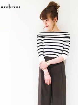 「お団子ヘアー」｜archivesさん（レディース・162cm）の秋コーディネート