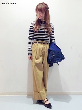 「archives（アルシーヴ）のアイテム（デニムジャケット）」を使った、archivesさん（レディース・153cm）の秋コーディネート