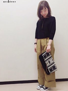「black」｜archivesさん（レディース・154cm）の秋コーディネート