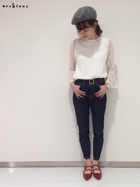 「archives（アルシーヴ）のアイテム（帽子）」を使った、archivesさん（レディース・162cm）の秋コーディネート