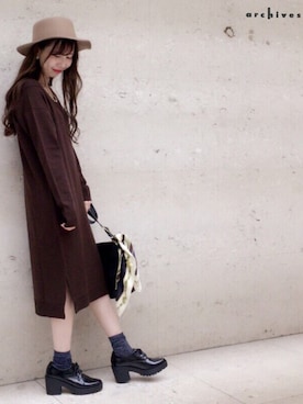 「archives（アルシーヴ）のアイテム（その他）」を使った、archivesさん（レディース・162cm）の秋コーディネート