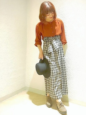 「アイテム（ブーティ）」を使った、archivesさん（レディース・154cm）の秋コーディネート