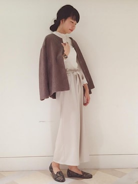 「archives（アルシーヴ）のアイテム（ノーカラージャケット）」を使った、archivesさん（レディース・170cm）の秋コーディネート