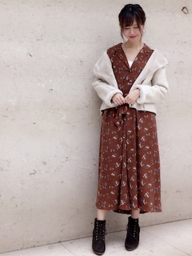 「archives（アルシーヴ）のアイテム（ライダースジャケット）」を使った、archivesさん（レディース・161cm）の秋コーディネート