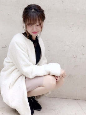 「archives（アルシーヴ）のアイテム（ノーカラージャケット）」を使った、archivesさん（レディース・161cm）の冬コーディネート