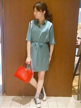 「Khaju（カージュ）のアイテム」を使った、岩崎さん（レディース・160cm）の春コーディネート