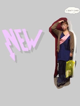 「TOGA（トーガ）のアイテム（カーディガン/ボレロ、ブラウン系）」を使った、MAIKOさん（レディース・162cm）の秋コーディネート