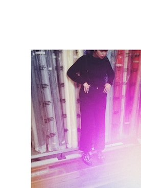 「G.V.G.V.（ジーヴィージーヴィー）のDRAPE NECKJUMPER（ニット/セーター、ブラック系）」を使った、MAIKOさん（レディース・162cm）の秋コーディネート