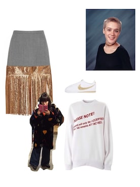 「Acne Studios（アクネストゥディオズ）のアイテム（スウェット、ホワイト系）」を使った、MAIKOさん（レディース・162cm）の冬コーディネート