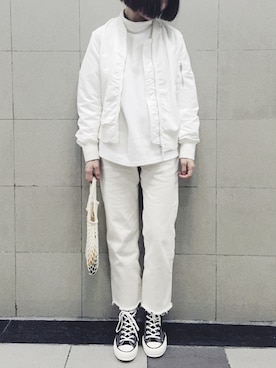 「STYLE」｜「アイテム（ノーカラージャケット）」を使った、twiggyさん（レディース・155cm）の冬コーディネート