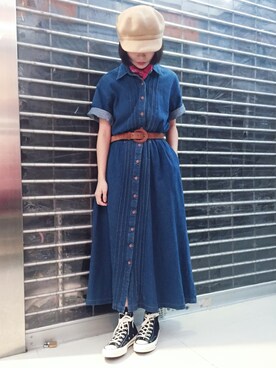 「CONVERSE（コンバース）のアイテム（スニーカー、ブラック系）」を使った、twiggyさん（レディース）の冬コーディネート