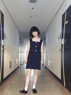 「GUCCI（グッチ）のアイテム（シューズ、ブラック系）」を使った、twiggyさん（レディース）の夏コーディネート