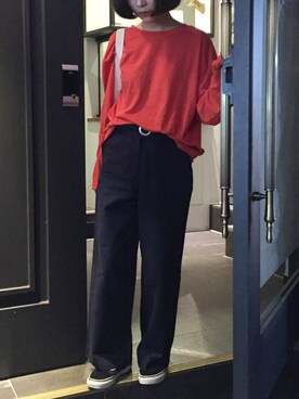 「VANS（バンズ）のアイテム（スニーカー、ブラック系）」を使った、twiggyさん（レディース）の夏コーディネート