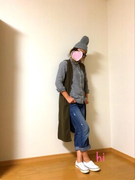 「SEVENDAYS=SUNDAY（セブンデイズサンデイ）のアイテム（ベスト）」を使った、hichin3さん（レディース・161cm）の秋コーディネート