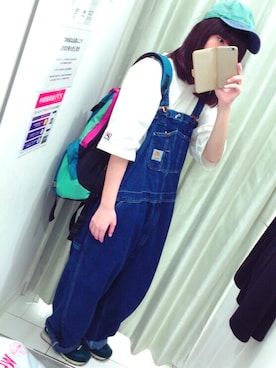 「だぼだぼ」｜「アイテム（サロペット/オーバーオール）」を使った、≋ maru ≋さん（レディース・165cm）の春コーディネート