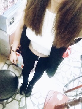 「Moda Modaの黑色短靴（ブーツ、ブラック系）」を使った、Athena㚬さん（レディース・167cm）の秋コーディネート